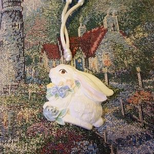 White rabbit pendant necklace